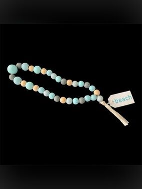 Coastal Decorative Beach Beads in Aqua, Gray & Cream